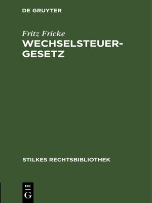 cover image of Wechselsteuergesetz